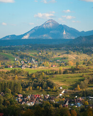 View of the Tatra Mountains from Ząb, a village near Zakopane, Poland - obrazy, fototapety, plakaty