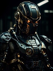 Fototapeta premium robot cyborg soldier