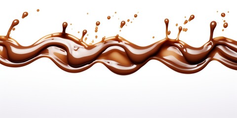 A chocolate drip isolated on white background