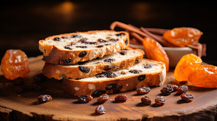 Obraz na płótnie Canvas Raisin slices bread toast