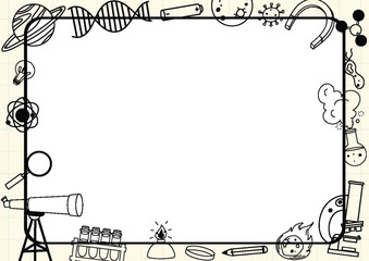 Science Tools Object and Learning Sign Element Border Frame Template