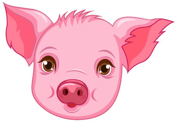 Cute pig cartoon isolated