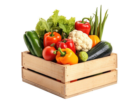 Fresh Vegetables in Wooden Crate