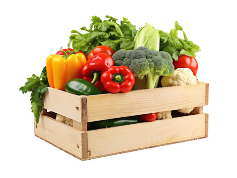 Fresh Vegetables in Wooden Crate