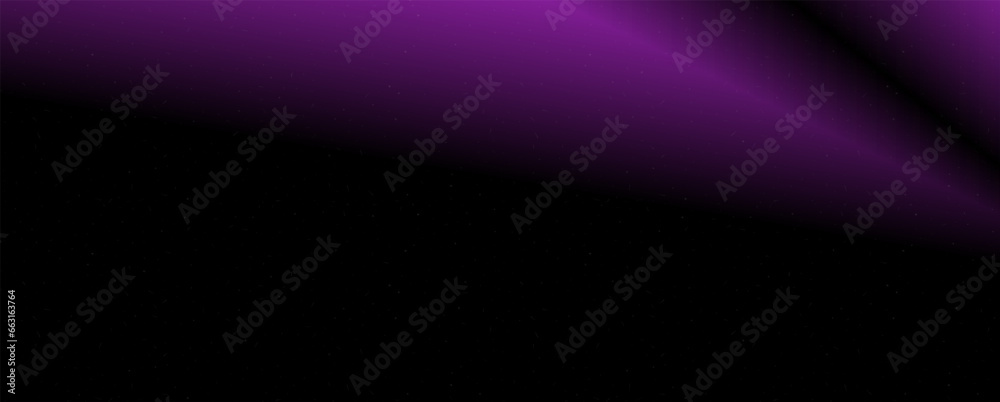Poster Background with trendy gradient and noise. Violet colors. Glare from lenses, overlay texture. Vector banner with dust and smooth color transition