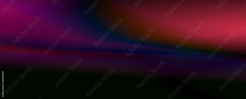 Aufkleber Background with trendy gradient and noise. Red and and black and purple colors. Glare from lenses, overlay texture. Vector banner with dust and smooth color transition