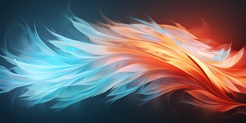 Ethereal phoenix plumes frozen in an abstract futuristic texture isolated on a transparent...