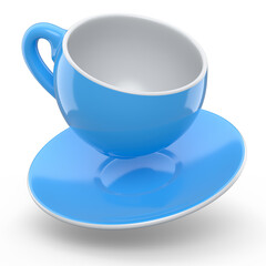 Ceramic coffee cup for cappuccino, americano, espresso, mocha, latte on white