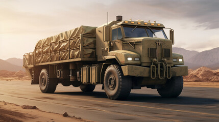 dump truck on the road