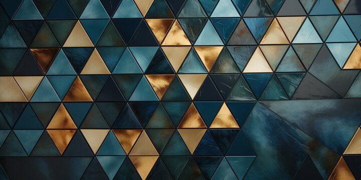Polished, Semigloss Wall background with tiles. Triangular, tile Wallpaper