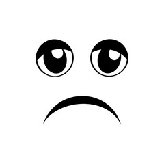 Sad face icon vector. Face illustration sign. Sadness symbol or logo.