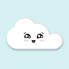 Vector cute happy cloud modern and holiday decoration