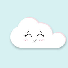 Vector weather element with happy cheerful clouds