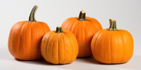 Obraz premium Isolated pumpkins on white background, AI Generative