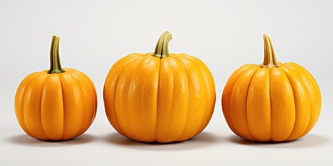 Obraz premium Isolated pumpkins on white background, AI Generative