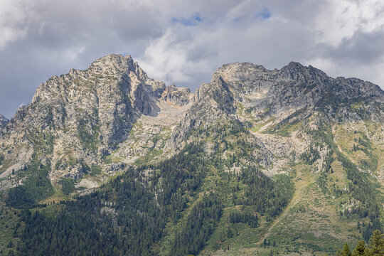 Mount Saint John and Rockchuck Peak seen from the Cathedral Turnout in the Grand Teton National Park
