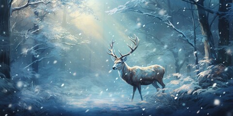 Christmas winter deer.