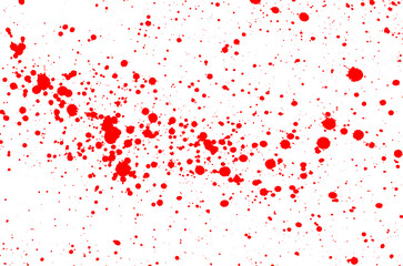 Rote Farbkleckse auf weißem Hintergrund