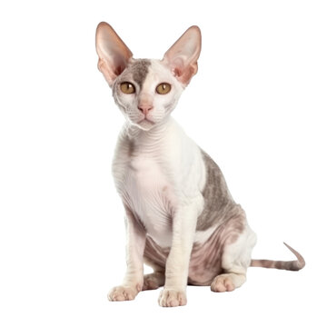 cornish rex cat isolated on transparent background,transparency 