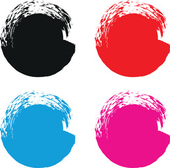 Colored circles painted with paint icon set. Colorful gradient Abstract grunge Logo circle Design Element, Daub with a brush symbol. Sign stain vector, vector illustration.