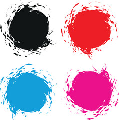 Colored circles painted with paint icon set. Colorful gradient Abstract grunge Logo circle Design Element, Daub with a brush symbol. Sign stain vector, vector illustration.