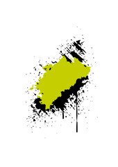 Color ink drawing abstract dirty blot. Artistic design place for your text, quote, information, company name.