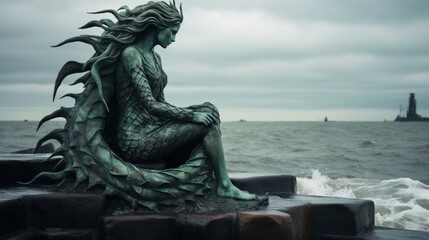 mermaid statue. 
