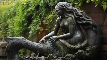 Fototapeta na wymiar mermaid statue. 