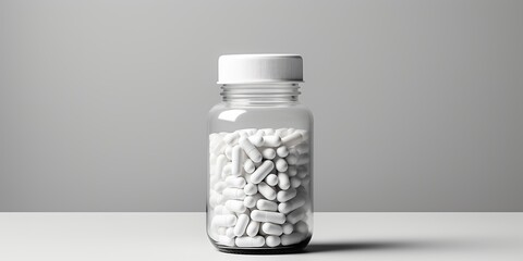 White pill bottle isolated on transparent or white background. mockup - obrazy, fototapety, plakaty