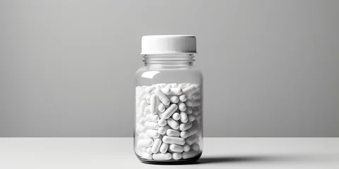 Foto op Canvas White pill bottle isolated on transparent or white background. mockup © Coosh448