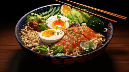 Savory Ramen Bowl with Noodles and Broth