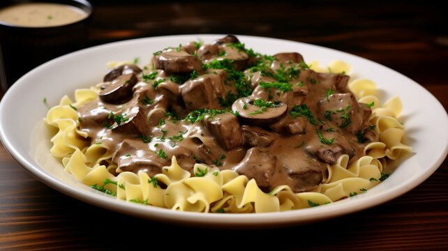 Savory Beef Stroganoff with Egg Noodles
