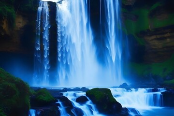 A Beautiful Waterfall Scene With Vivid Colors and Peaceful Atmosphere (Generative Art)