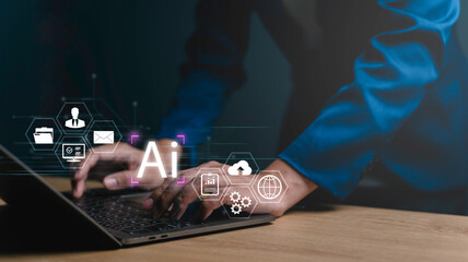 Chat Ai, Artificial Intelligence. using command prompt for generates Futuristic technology...