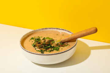 Mushroom cream soup, concept of tasty and delicious food