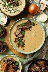 Mushroom cream soup, concept of tasty and delicious food