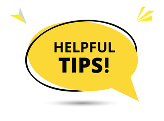 Helpful tips speech bubble text. Hi There on bright color for Sticker, Banner and Poster. vector illustration.