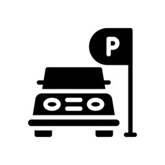 Fototapeta premium parking glyph icon