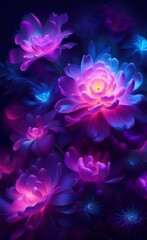 abstract fractal background with flowers