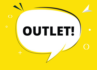 Outlet speech bubble text. Hi There on bright color for Sticker, Banner and Poster. vector illustration.
