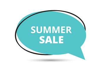 Summer Sale speech bubble text. Hi There on bright color for Sticker, Banner and Poster. vector illustration.