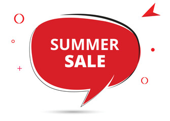 Summer Sale speech bubble text. Hi There on bright color for Sticker, Banner and Poster. vector illustration.
