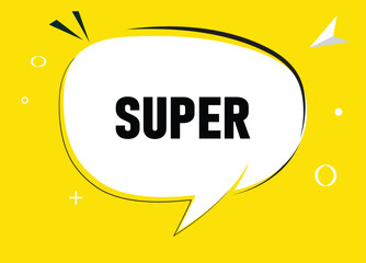 Super speech bubble text. Hi There on bright color for Sticker, Banner and Poster. vector illustration.