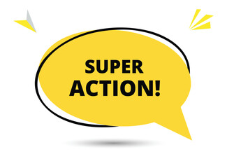 Super action speech bubble text. Hi There on bright color for Sticker, Banner and Poster. vector illustration.