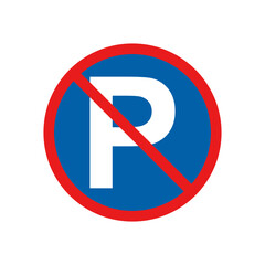 No parking vector sign, icon. No car parking, no parking road warning signs. No cars entry, the red circle sing