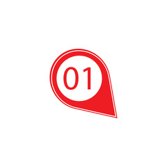 Marker location icon with numbers