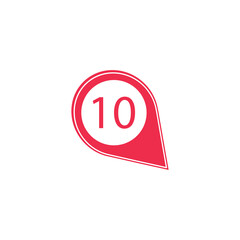 Marker location icon with numbers