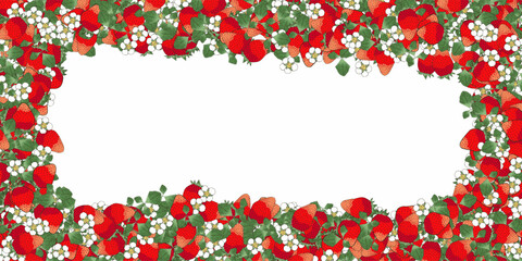 strawberry frame, background with strawberry frame, strawberry frame.