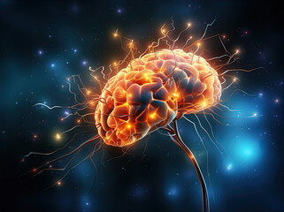 medical illustration of the brain