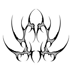 Cyber sigilism design. Neo tribal gothic style tattoo.